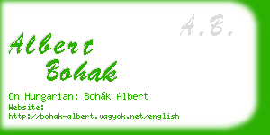 albert bohak business card